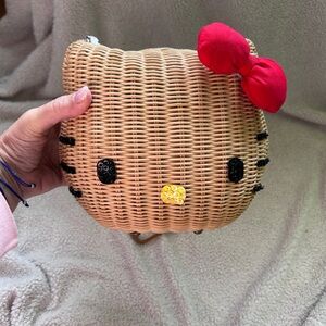 Hello Kitty Wicker Bag with Red and Yellow Accents
